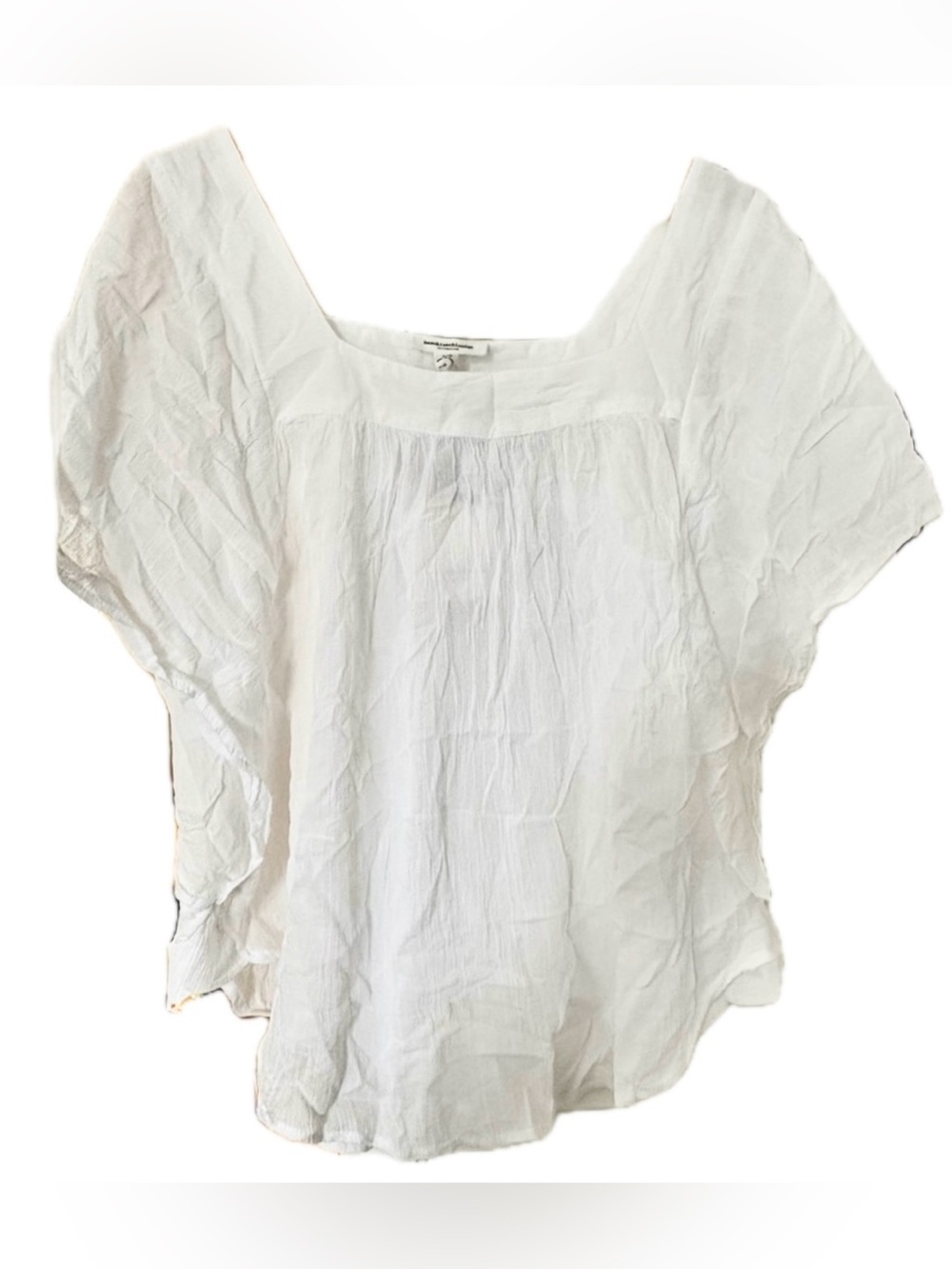 beachlunchlounge White Ruffle Sleeve Blouse nwt large